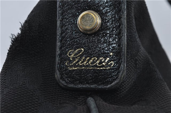 Authentic GUCCI Abbey Shoulder Cross Bag GG Canvas Leather 131326 Black 8950D