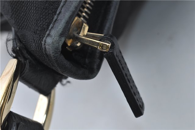 Authentic GUCCI Abbey Shoulder Cross Bag GG Canvas Leather 131326 Black 8950D