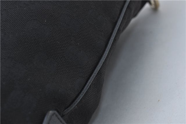 Authentic GUCCI Abbey Shoulder Cross Bag GG Canvas Leather 131326 Black 8950D