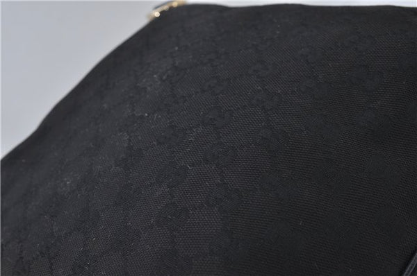 Authentic GUCCI Abbey Shoulder Cross Bag GG Canvas Leather 131326 Black 8950D