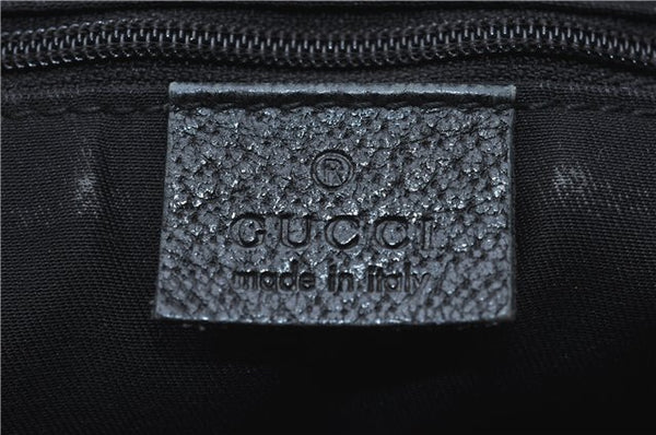 Authentic GUCCI Abbey Shoulder Cross Bag GG Canvas Leather 131326 Black 8950D