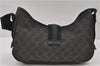 Authentic GUCCI Shoulder Hand Bag Purse GG Canvas Leather 92736 Black 8951D