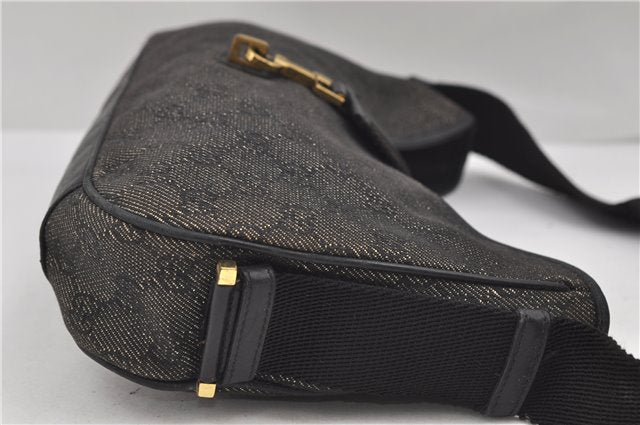 Authentic GUCCI Shoulder Hand Bag Purse GG Canvas Leather 92736 Black 8951D