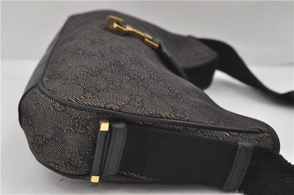 Authentic GUCCI Shoulder Hand Bag Purse GG Canvas Leather 92736 Black 8951D