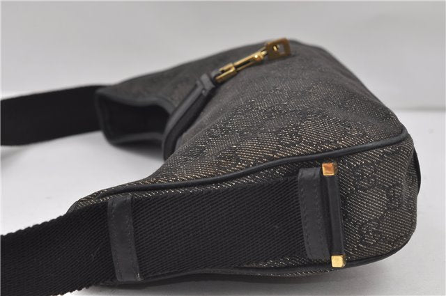 Authentic GUCCI Shoulder Hand Bag Purse GG Canvas Leather 92736 Black 8951D