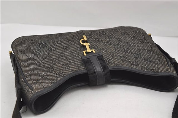 Authentic GUCCI Shoulder Hand Bag Purse GG Canvas Leather 92736 Black 8951D