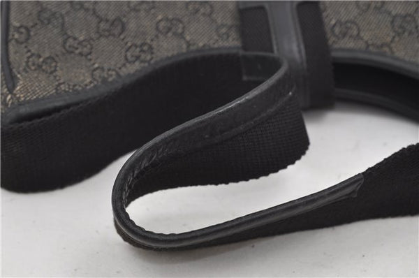 Authentic GUCCI Shoulder Hand Bag Purse GG Canvas Leather 92736 Black 8951D