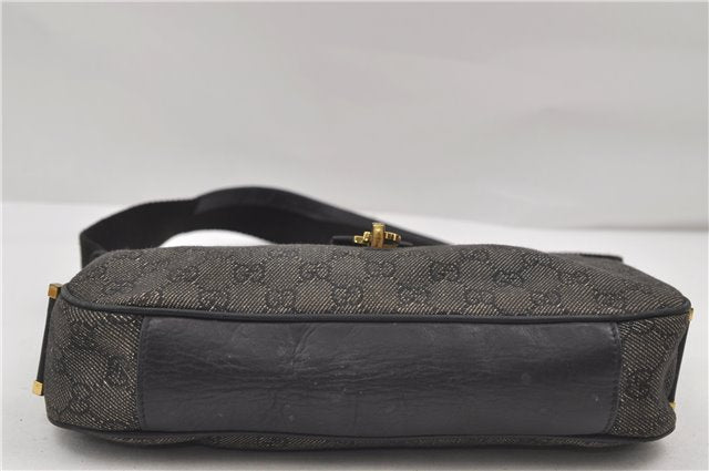 Authentic GUCCI Shoulder Hand Bag Purse GG Canvas Leather 92736 Black 8951D