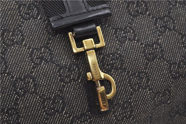 Authentic GUCCI Shoulder Hand Bag Purse GG Canvas Leather 92736 Black 8951D