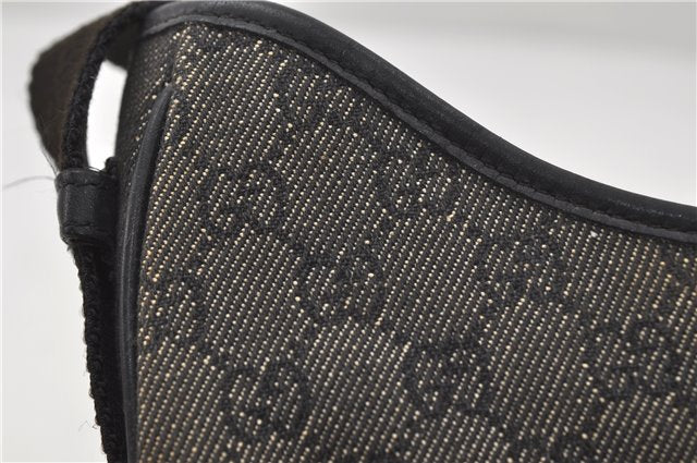 Authentic GUCCI Shoulder Hand Bag Purse GG Canvas Leather 92736 Black 8951D