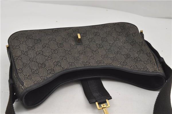 Authentic GUCCI Shoulder Hand Bag Purse GG Canvas Leather 92736 Black 8951D