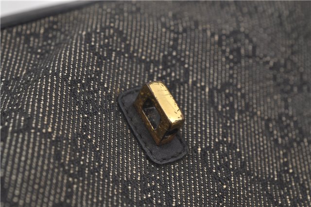 Authentic GUCCI Shoulder Hand Bag Purse GG Canvas Leather 92736 Black 8951D