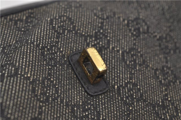 Authentic GUCCI Shoulder Hand Bag Purse GG Canvas Leather 92736 Black 8951D