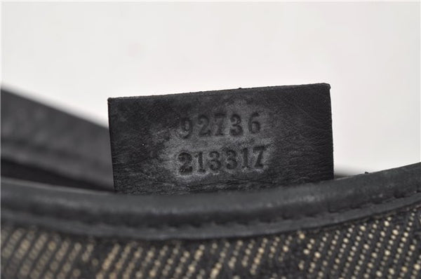 Authentic GUCCI Shoulder Hand Bag Purse GG Canvas Leather 92736 Black 8951D