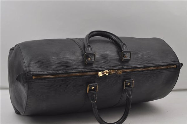 Authentic Louis Vuitton Epi Keepall 45 Boston Travel Bag Black M42972 LV 8958D