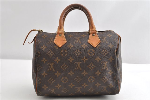 Authentic Louis Vuitton Monogram Speedy 25 Boston Hand Bag M41528 LV 8961F