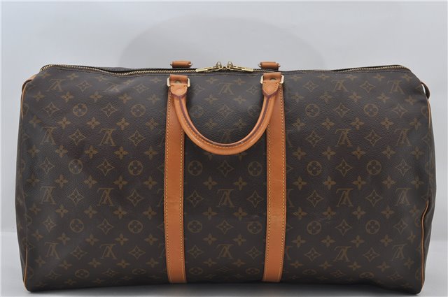 Authentic Louis Vuitton Monogram Keepall 55 Travel Boston Bag M41424 LV 8963E