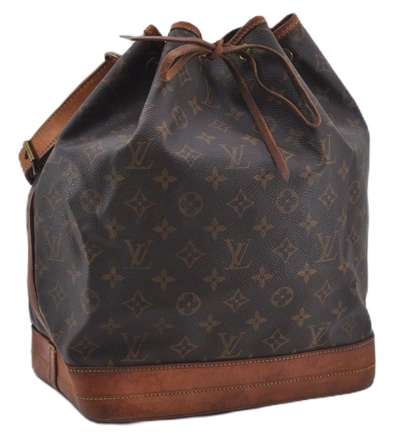 Authentic Louis Vuitton Monogram Noe Shoulder Drawstring Bag M42224 LV 8964E