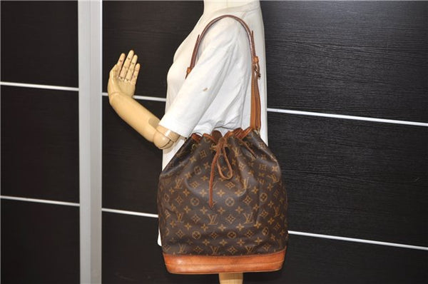 Authentic Louis Vuitton Monogram Noe Shoulder Drawstring Bag M42224 LV 8964E