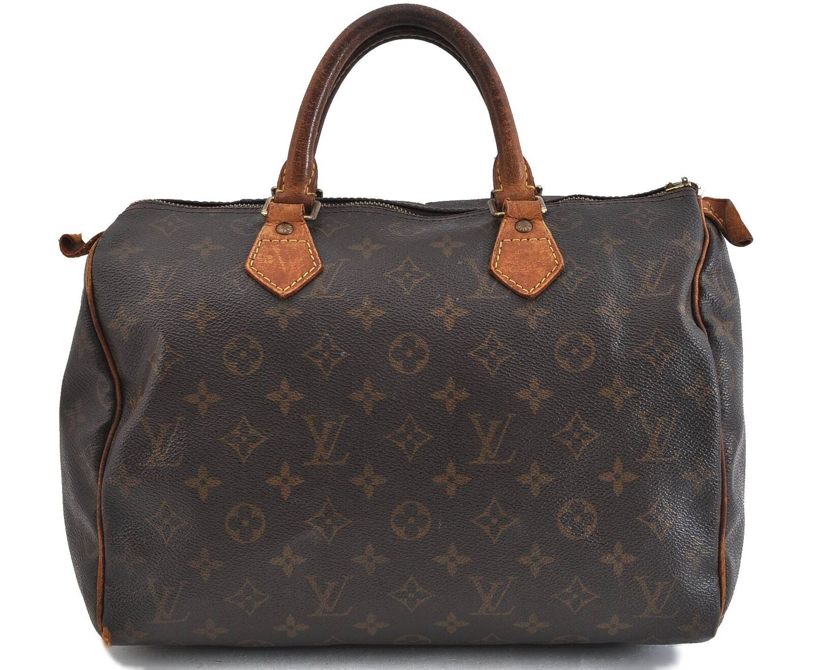 Authentic LOUIS VUITTON Monogram Speedy 30 Hand Bag M41526 LV Junk 8966B