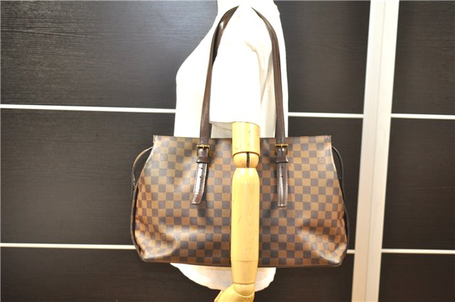 Authentic Louis Vuitton Damier Chelsea Shoulder Tote Bag N51119 LV 8968F