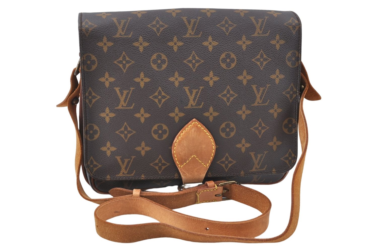 Auth Louis Vuitton Monogram Cartouchiere GM Shoulder Cross Bag M51252 LV 8971A