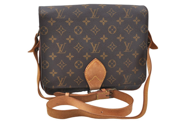 Auth Louis Vuitton Monogram Cartouchiere GM Shoulder Cross Bag M51252 LV 8971A
