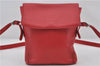 Authentic BURBERRY Vintage Leather Shoulder Cross Body Bag Purse Red 8973E