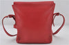 Authentic BURBERRY Vintage Leather Shoulder Cross Body Bag Purse Red 8973E