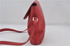 Authentic BURBERRY Vintage Leather Shoulder Cross Body Bag Purse Red 8973E