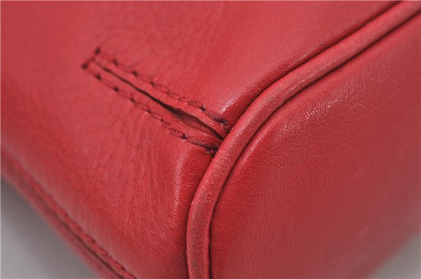 Authentic BURBERRY Vintage Leather Shoulder Cross Body Bag Purse Red 8973E