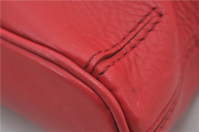 Authentic BURBERRY Vintage Leather Shoulder Cross Body Bag Purse Red 8973E