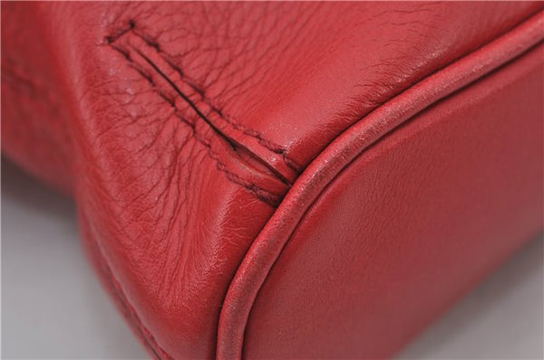 Authentic BURBERRY Vintage Leather Shoulder Cross Body Bag Purse Red 8973E