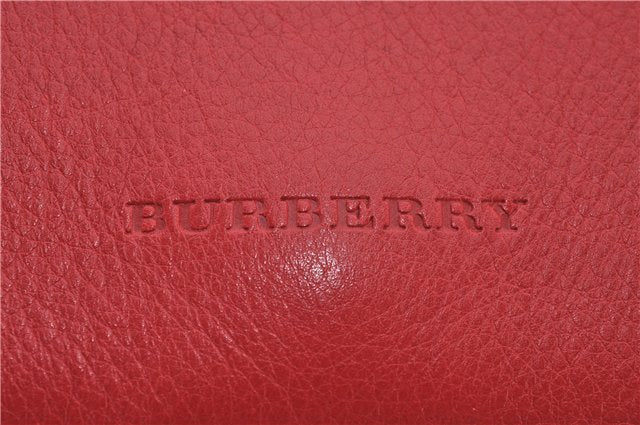 Authentic BURBERRY Vintage Leather Shoulder Cross Body Bag Purse Red 8973E