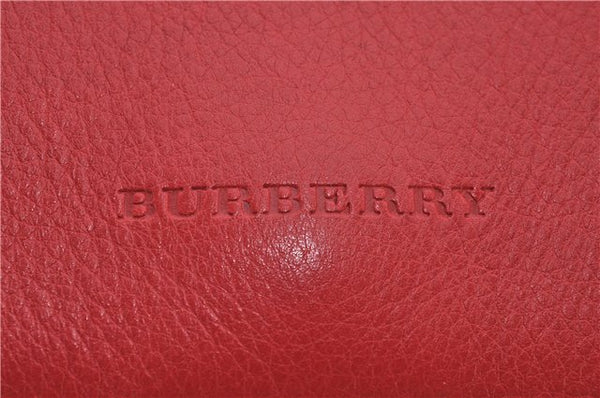 Authentic BURBERRY Vintage Leather Shoulder Cross Body Bag Purse Red 8973E