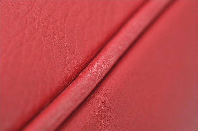 Authentic BURBERRY Vintage Leather Shoulder Cross Body Bag Purse Red 8973E