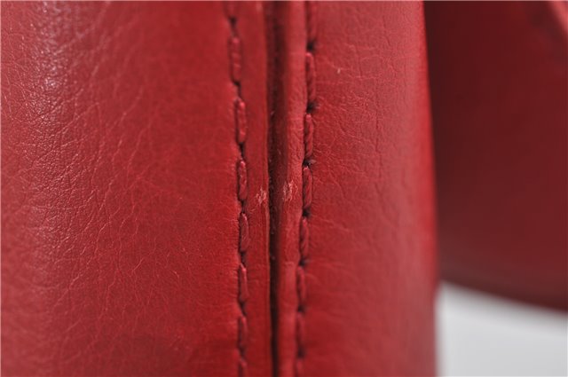 Authentic BURBERRY Vintage Leather Shoulder Cross Body Bag Purse Red 8973E