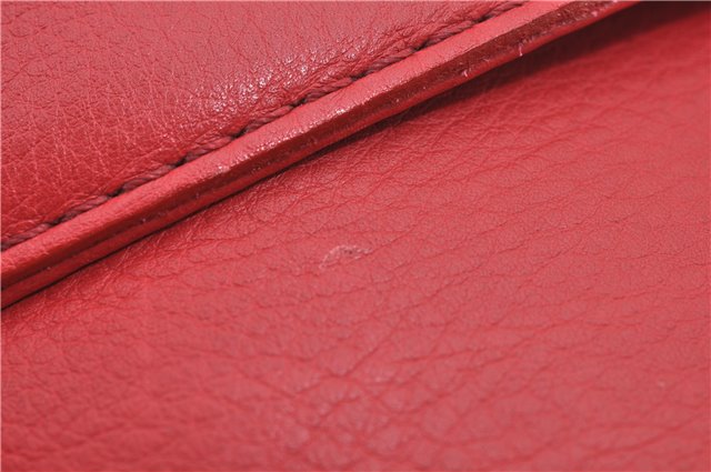 Authentic BURBERRY Vintage Leather Shoulder Cross Body Bag Purse Red 8973E