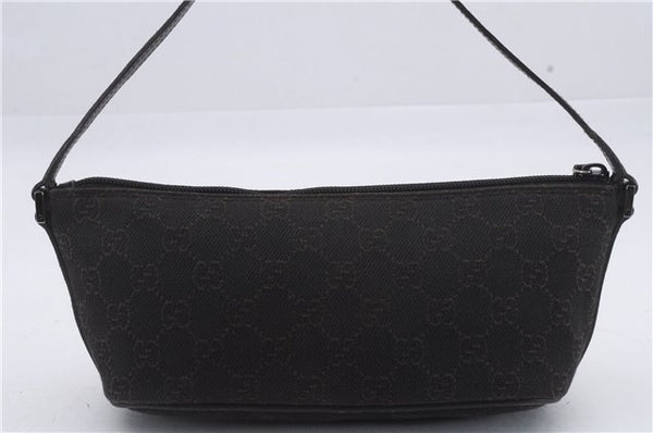 Authentic GUCCI Vintage Hand Bag Pouch Purse GG Canvas Leather 07198 Brown 8975D