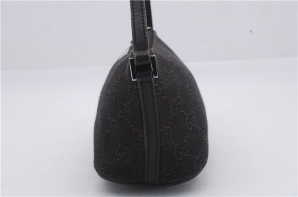Authentic GUCCI Vintage Hand Bag Pouch Purse GG Canvas Leather 07198 Brown 8975D