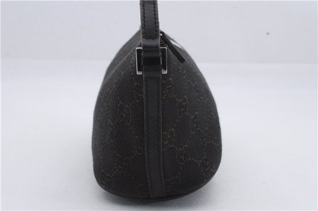 Authentic GUCCI Vintage Hand Bag Pouch Purse GG Canvas Leather 07198 Brown 8975D