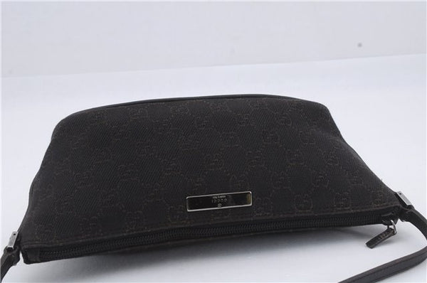 Authentic GUCCI Vintage Hand Bag Pouch Purse GG Canvas Leather 07198 Brown 8975D