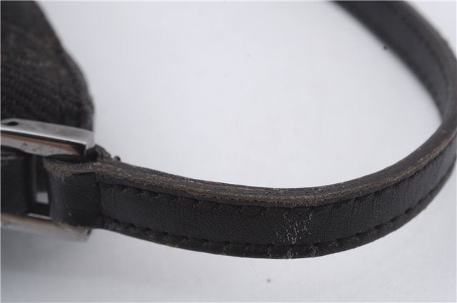 Authentic GUCCI Vintage Hand Bag Pouch Purse GG Canvas Leather 07198 Brown 8975D