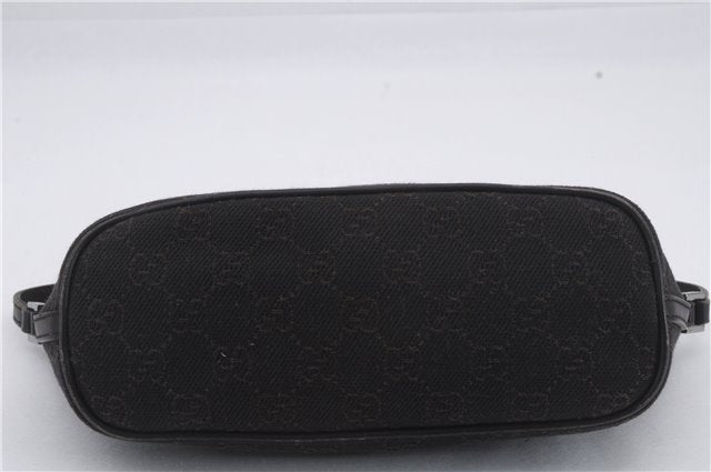 Authentic GUCCI Vintage Hand Bag Pouch Purse GG Canvas Leather 07198 Brown 8975D