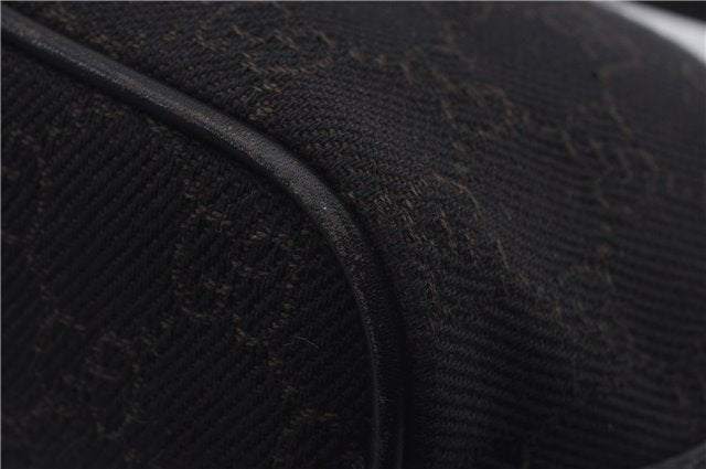 Authentic GUCCI Vintage Hand Bag Pouch Purse GG Canvas Leather 07198 Brown 8975D