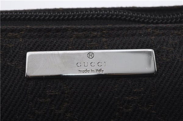 Authentic GUCCI Vintage Hand Bag Pouch Purse GG Canvas Leather 07198 Brown 8975D