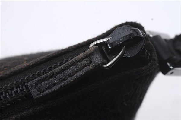 Authentic GUCCI Vintage Hand Bag Pouch Purse GG Canvas Leather 07198 Brown 8975D