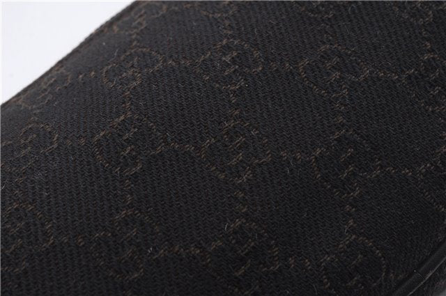 Authentic GUCCI Vintage Hand Bag Pouch Purse GG Canvas Leather 07198 Brown 8975D