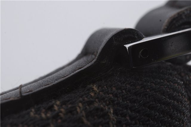 Authentic GUCCI Vintage Hand Bag Pouch Purse GG Canvas Leather 07198 Brown 8975D