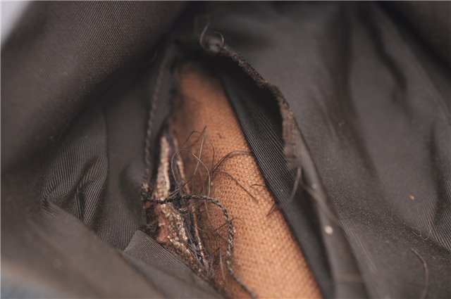 Authentic GUCCI Vintage Hand Bag Pouch Purse GG Canvas Leather 07198 Brown 8975D